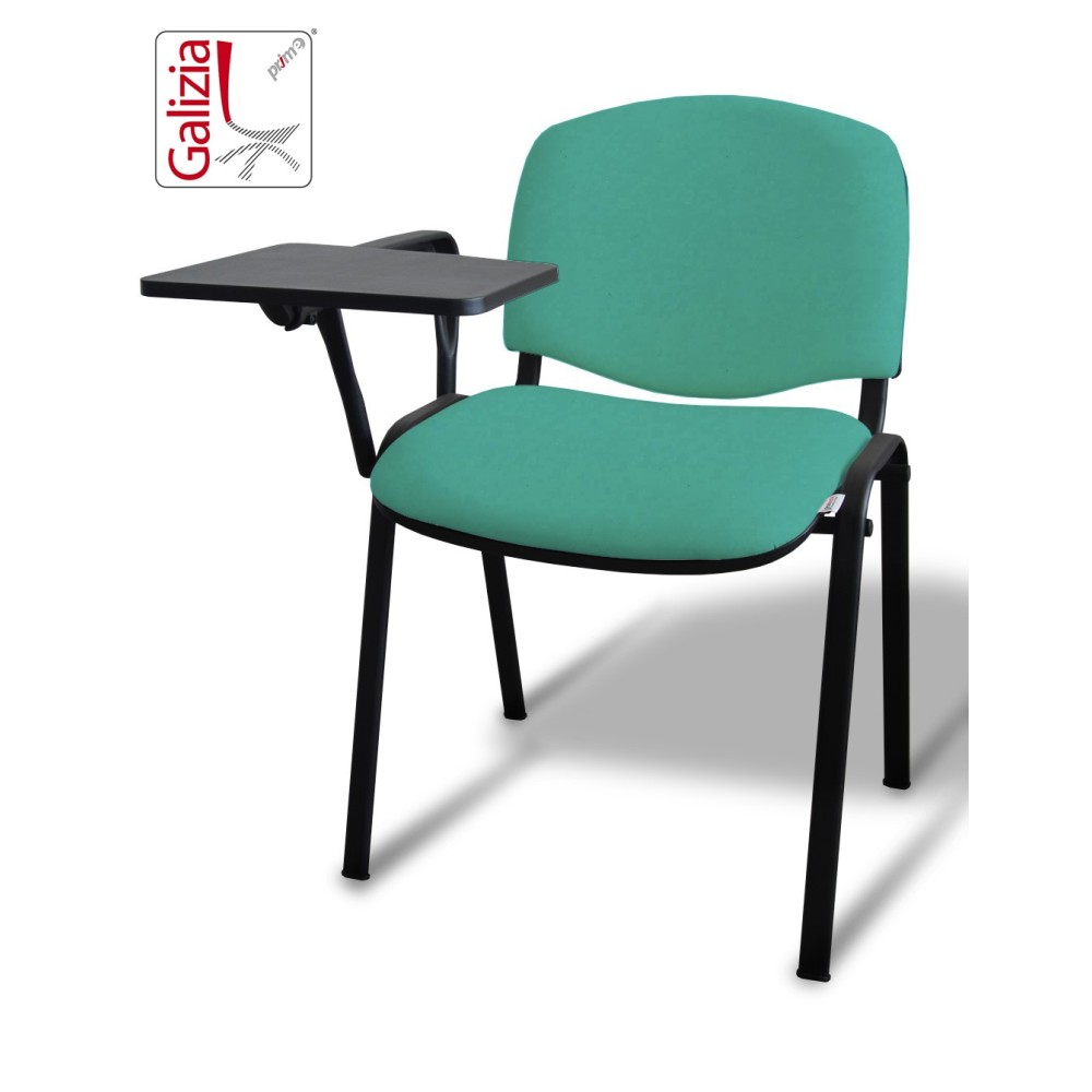 50N BT SEDIA FISSA  RIVESTITA CON TELAIO IN ACCIAIO NERO CON TAVOLETTA E SCRITTOIO