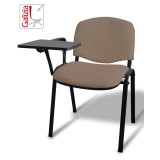 50N BT SEDIA FISSA  RIVESTITA CON TELAIO IN ACCIAIO NERO CON TAVOLETTA E SCRITTOIO