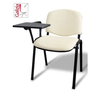 50N BT SEDIA FISSA  RIVESTITA CON TELAIO IN ACCIAIO NERO CON TAVOLETTA E SCRITTOIO