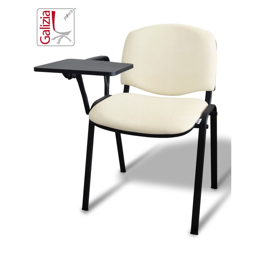 50N BT SEDIA FISSA  RIVESTITA CON TELAIO IN ACCIAIO NERO CON TAVOLETTA E SCRITTOIO