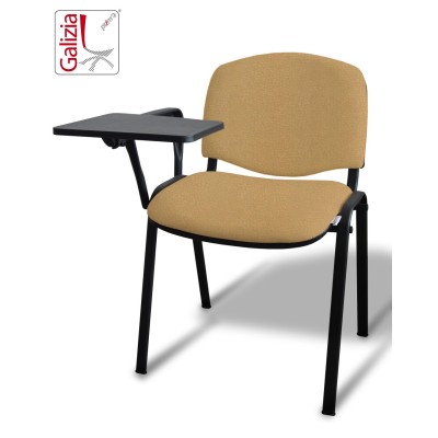 50N BT SEDIA FISSA  RIVESTITA CON TELAIO IN ACCIAIO NERO CON TAVOLETTA E SCRITTOIO