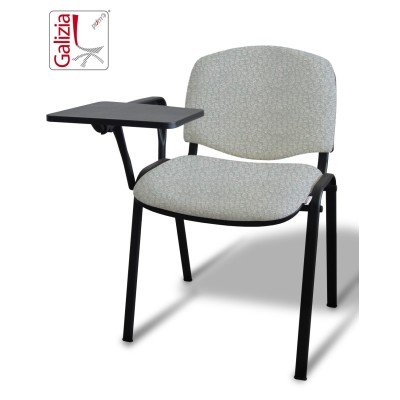 50N BT SEDIA FISSA  RIVESTITA CON TELAIO IN ACCIAIO NERO CON TAVOLETTA E SCRITTOIO