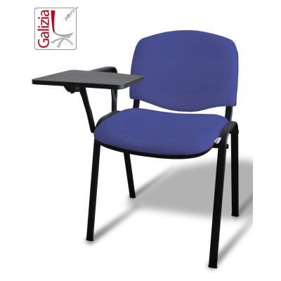 50N BT SEDIA FISSA  RIVESTITA CON TELAIO IN ACCIAIO NERO CON TAVOLETTA E SCRITTOIO