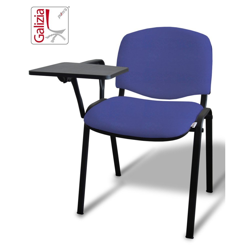 50N BT SEDIA FISSA  RIVESTITA CON TELAIO IN ACCIAIO NERO CON TAVOLETTA E SCRITTOIO