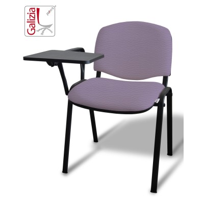 50N BT SEDIA FISSA  RIVESTITA CON TELAIO IN ACCIAIO NERO CON TAVOLETTA E SCRITTOIO