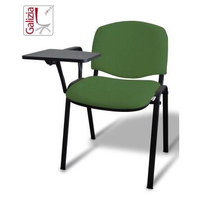 50N BT SEDIA FISSA  RIVESTITA CON TELAIO IN ACCIAIO NERO CON TAVOLETTA E SCRITTOIO