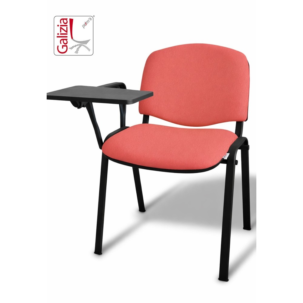 50N BT SEDIA FISSA  RIVESTITA CON TELAIO IN ACCIAIO NERO CON TAVOLETTA E SCRITTOIO