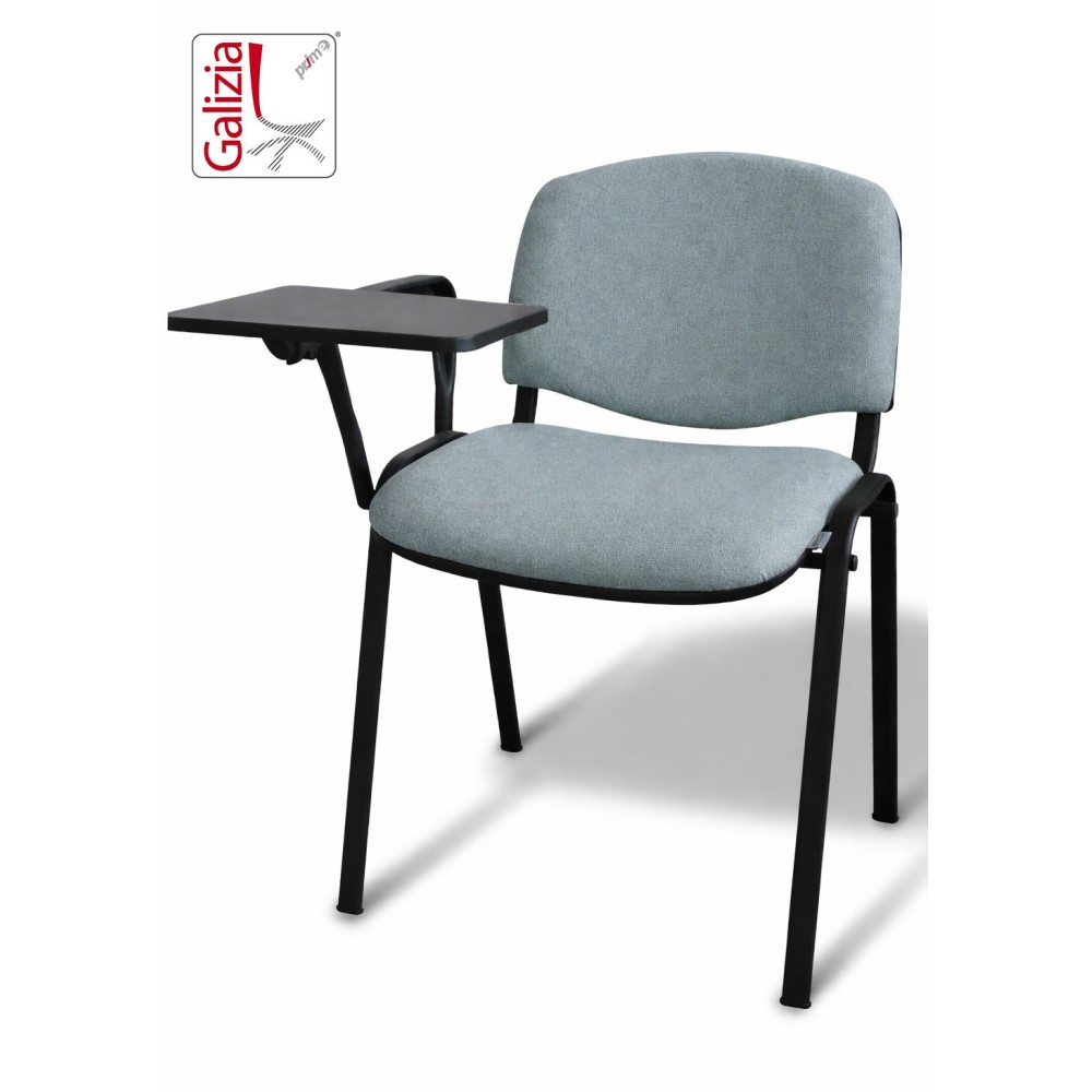 50N BT SEDIA FISSA  RIVESTITA CON TELAIO IN ACCIAIO NERO CON TAVOLETTA E SCRITTOIO