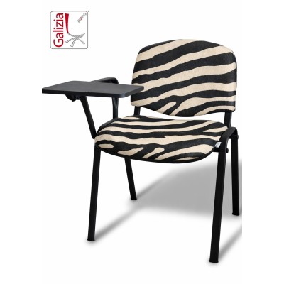 50N BT SEDIA FISSA  RIVESTITA CON TELAIO IN ACCIAIO NERO CON TAVOLETTA E SCRITTOIO