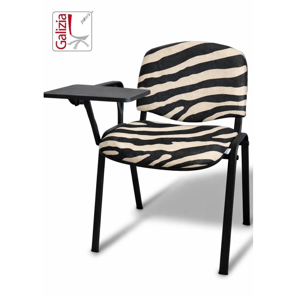 50N BT SEDIA FISSA  RIVESTITA CON TELAIO IN ACCIAIO NERO CON TAVOLETTA E SCRITTOIO