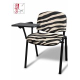 50N BT SEDIA FISSA  RIVESTITA CON TELAIO IN ACCIAIO NERO CON TAVOLETTA E SCRITTOIO