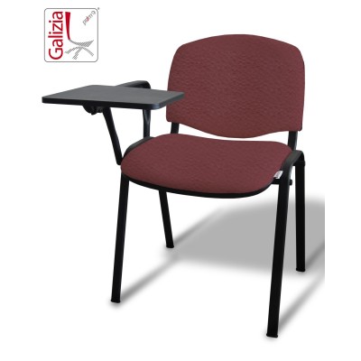 50N BT SEDIA FISSA  RIVESTITA CON TELAIO IN ACCIAIO NERO CON TAVOLETTA E SCRITTOIO