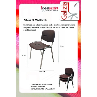 SEDIA FISSA IN PLASTICA PER CHIESE E AMBIENTI SACRI