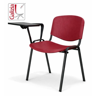 50N PL BT SEDIA FISSA IN PLASTICA CON SCRITTOIO E TELAIO IN ACCIAO VERNICIATO NERO