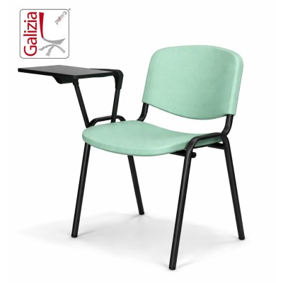 50N PL BT SEDIA FISSA IN PLASTICA CON SCRITTOIO E TELAIO IN ACCIAO VERNICIATO NERO