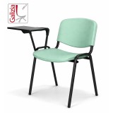 50N PL BT SEDIA FISSA IN PLASTICA CON SCRITTOIO E TELAIO IN ACCIAO VERNICIATO NERO