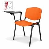 50N PL BT SEDIA FISSA IN PLASTICA CON SCRITTOIO E TELAIO IN ACCIAO VERNICIATO NERO