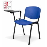 50N PL BT SEDIA FISSA IN PLASTICA CON SCRITTOIO E TELAIO IN ACCIAO VERNICIATO NERO
