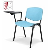 50N PL BT SEDIA FISSA IN PLASTICA CON SCRITTOIO E TELAIO IN ACCIAO VERNICIATO NERO