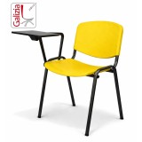 50N PL BT SEDIA FISSA IN PLASTICA CON SCRITTOIO E TELAIO IN ACCIAO VERNICIATO NERO