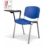 50C PL BT SEDIA FISSA IN PLASTICA CON SCRITTOIO E TELAIO CROMATO