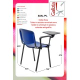 50C PL BT SEDIA FISSA IN PLASTICA CON SCRITTOIO E TELAIO CROMATO