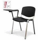 50C PL BT SEDIA FISSA IN PLASTICA CON SCRITTOIO E TELAIO CROMATO