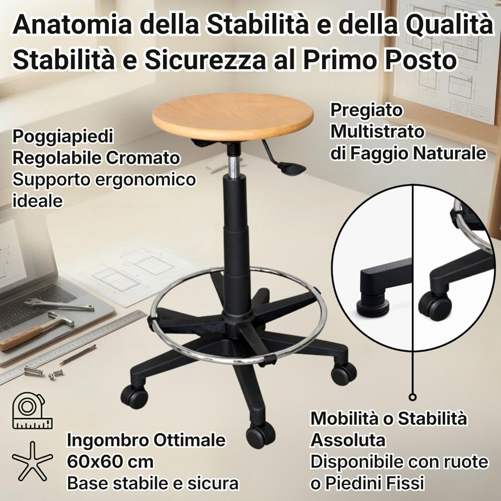 S15FG  SGABELLO IN FAGGIO