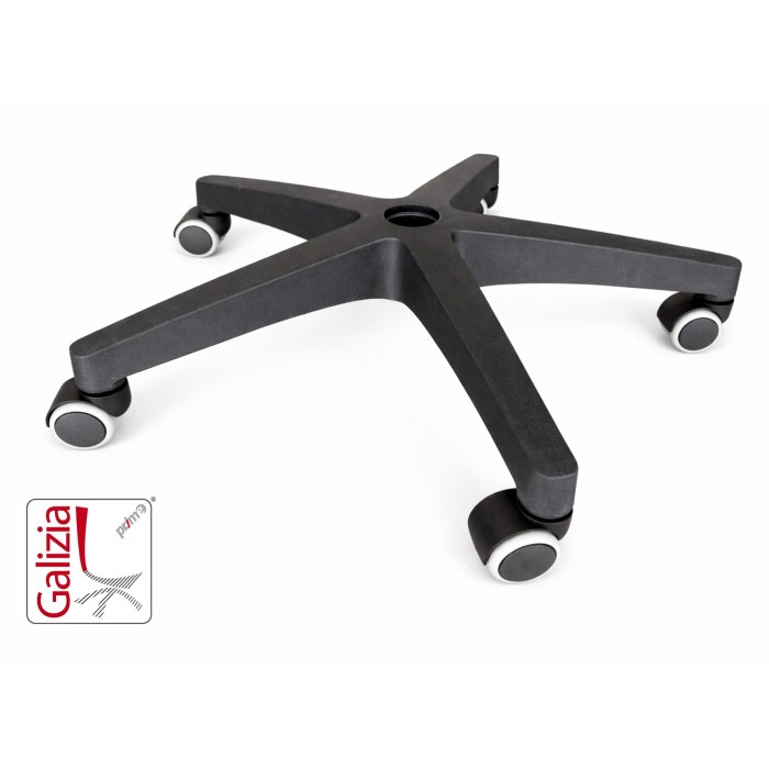 BASE IN PLASTICA NERA D.640 mm + RUOTE IN GOMMA