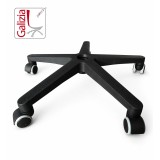 BASE IN PLASTICA NERA D.600 + RUOTE IN GOMMA