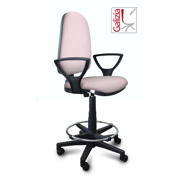S3322 SGABELLO ALTO CON SCHIENALE ALTO, BRACCIOLI E POGGIAPIEDI