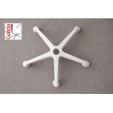 BASE IN PLASTICA  BIANCA  680 mm + RUOTE  IN GOMMA BIANCHE PERNO 11 mm