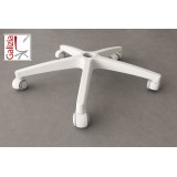 BASE IN PLASTICA  BIANCA  680 mm + RUOTE  IN GOMMA BIANCHE PERNO 11 mm