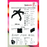 BASE IN PLASTICA NERA D.640 mm + RUOTE IN GOMMA