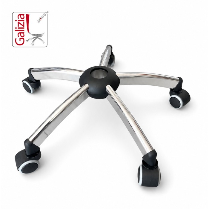 BASE CROMATA D. 550 mm + RUOTE IN GOMMA