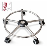 BASE CROMATA CON POGGIAPIEDI D. 550 mm + RUOTE IN GOMMA