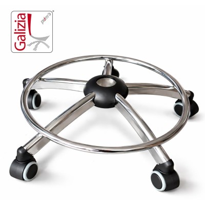 BASE CROMATA CON POGGIAPIEDI D. 550 mm + RUOTE IN GOMMA