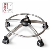 BASE CROMATA CON POGGIAPIEDI D. 550 mm + RUOTE IN GOMMA