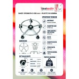 BASE CROMATA CON POGGIAPIEDI D. 550 mm + RUOTE IN GOMMA