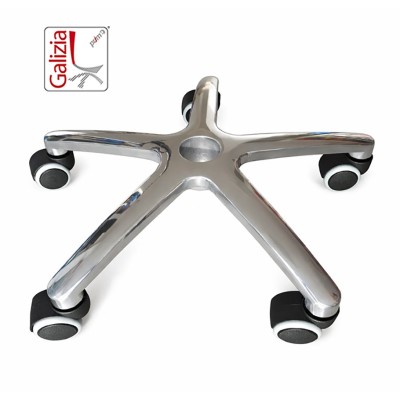 BASE IN ALLUMINIO D.480mm + RUOTE IN GOMMA