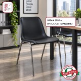 VIENNA  C  SEDIA FISSA IN PLASTICA CON TELAIO CROMATO