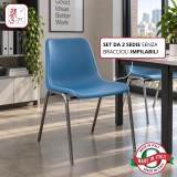 VIENNA  C  SEDIA FISSA IN PLASTICA CON TELAIO CROMATO