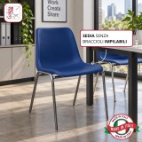 VIENNA  C  SEDIA FISSA IN PLASTICA CON TELAIO CROMATO