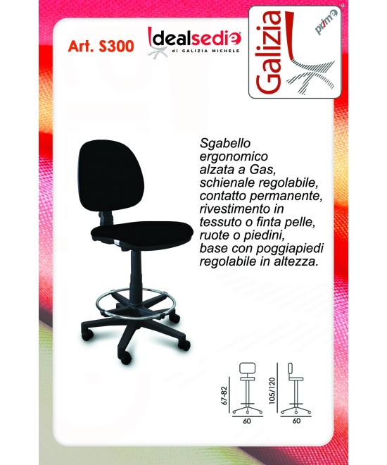 S300 SGABELLO ALTO CON SCHIENALE