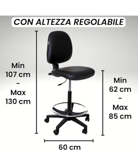 S300 SGABELLO ALTO CON SCHIENALE