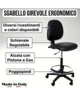 S300 SGABELLO ALTO CON SCHIENALE