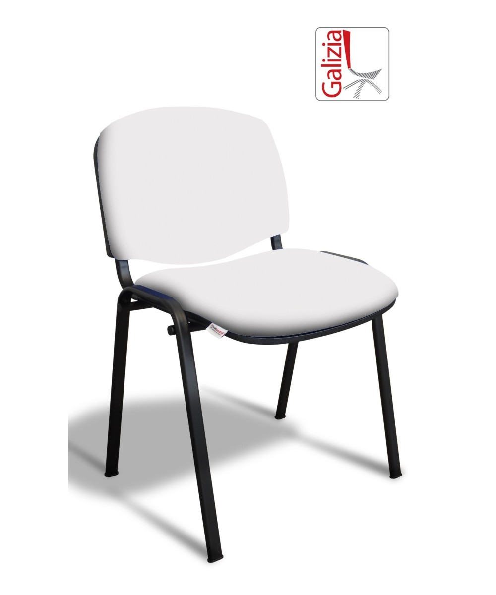 50N SEDIA FISSA  RIVESTITA CON TELAIO IN ACCIAIO NERO