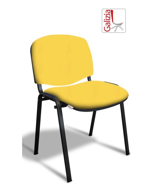 50N SEDIA FISSA  RIVESTITA CON TELAIO IN ACCIAIO NERO