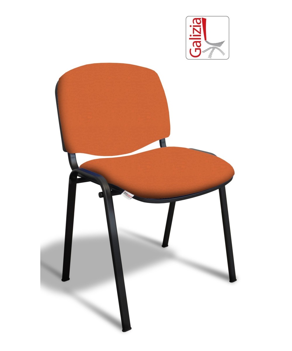 50N SEDIA FISSA  RIVESTITA CON TELAIO IN ACCIAIO NERO