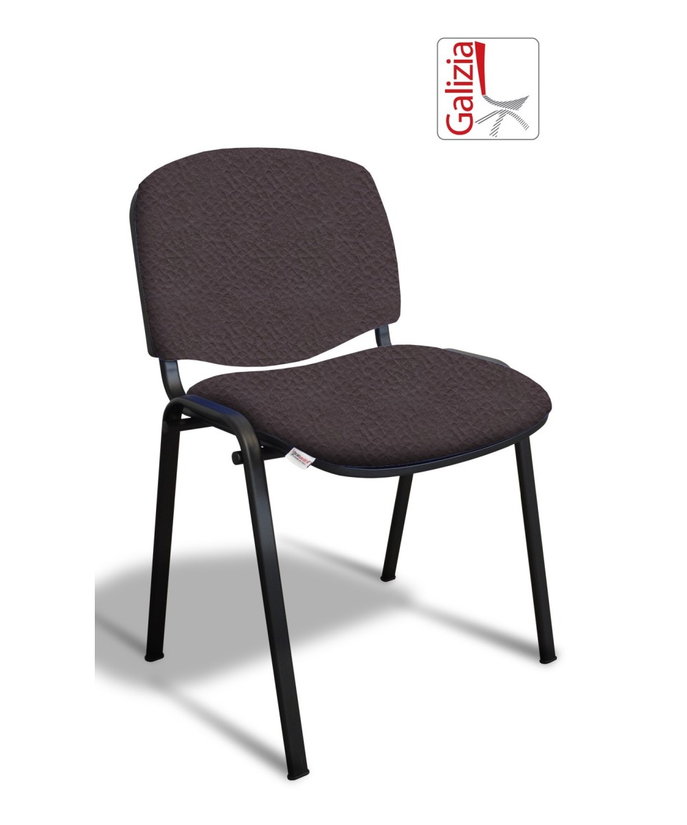 50N SEDIA FISSA  RIVESTITA CON TELAIO IN ACCIAIO NERO